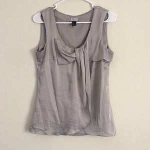 Satin muted seafoam green tank bow neck